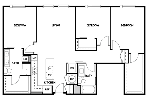 3BD 2BA_1529 SF at The Cosmopolitan, Tulsa, OK